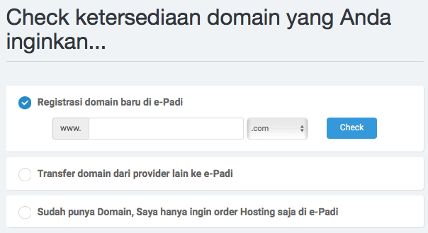 cek ketersediaan nama domain - epadi