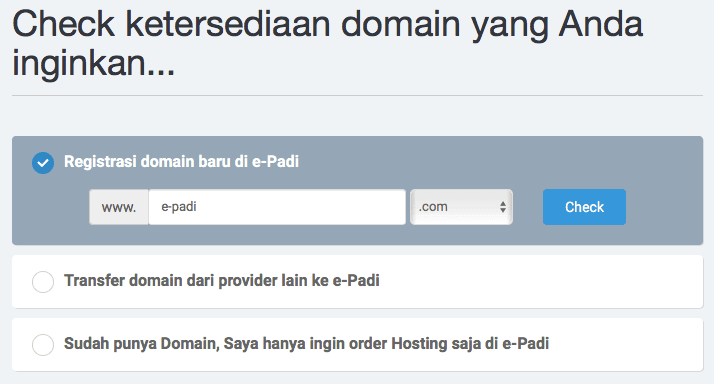 cek ketersediaan domain e-padi