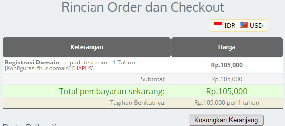 rincian order domain