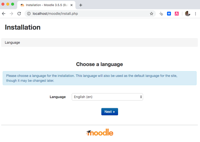 directory install moodle