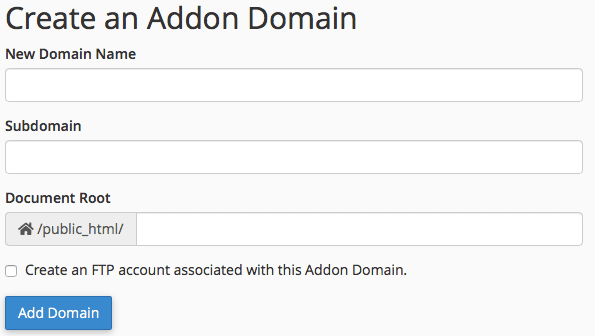 Create an Addon Domain